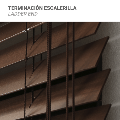 Terminación escalerilla para cortinas venecianas de madera natural