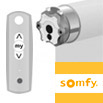 Resin coated plain roller blinds Motor-with-SOMFY-remote-control