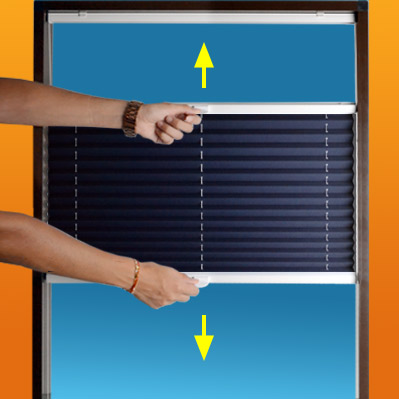 sistema de apertura manual doble cortina plisadas