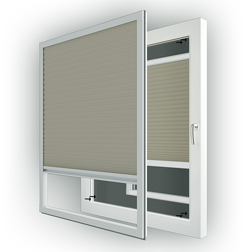 Estores plissados Sem furos Cristal fit Oscuridad Total Opaco Alaska