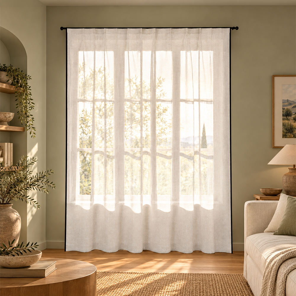 Lino Corti sheers with trim