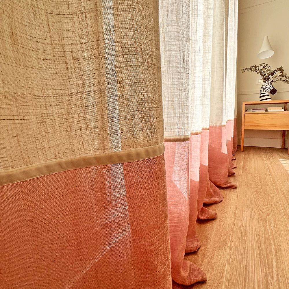 Cortinados Linodes com bandô decorativo Lima & Lino
