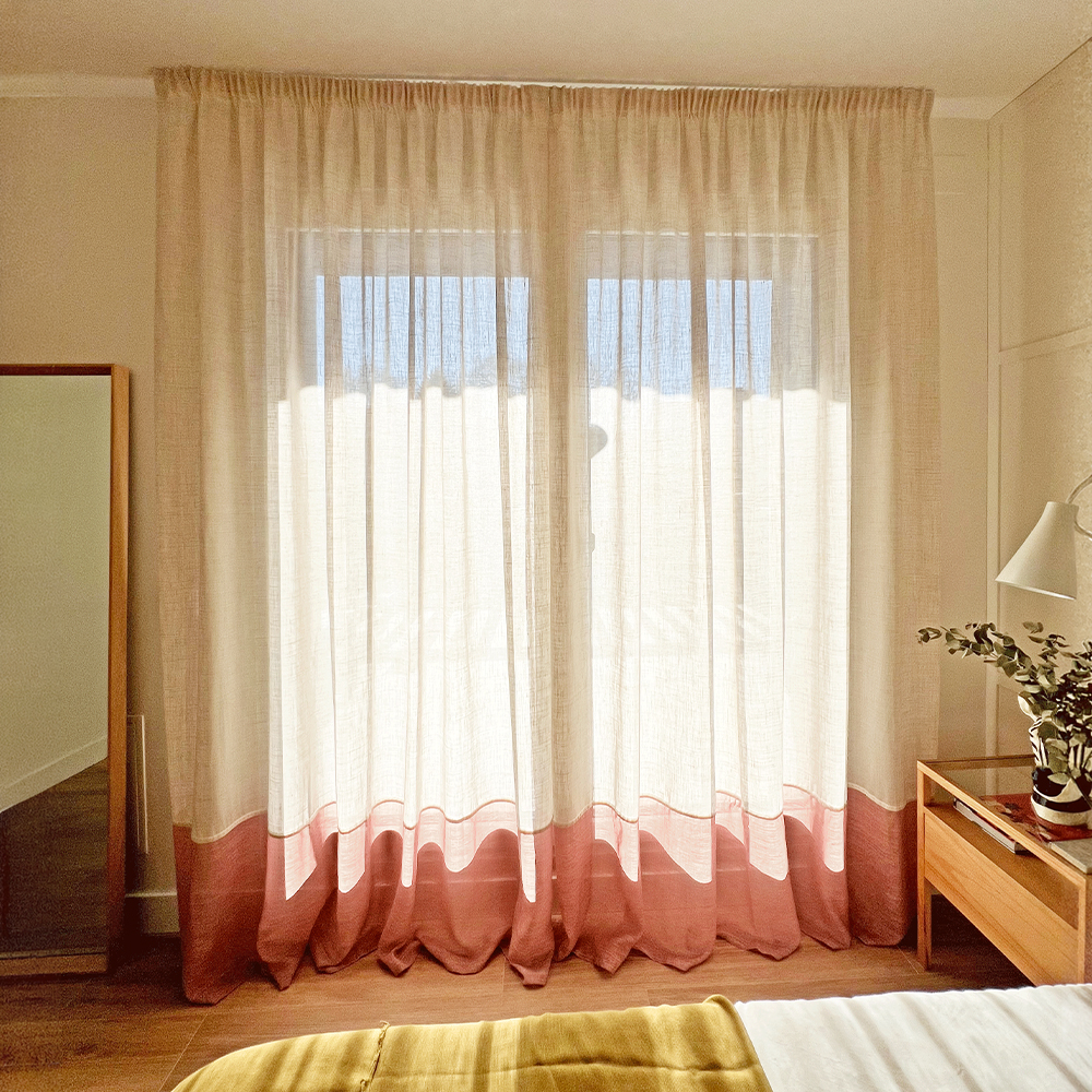 Cortinados Linodes com bandô decorativo Lima & Lino