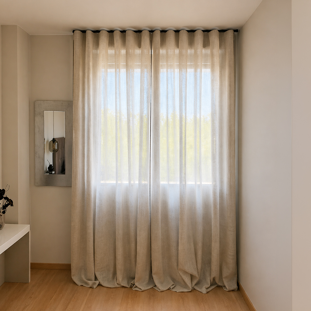 Cortinas Linodes com debrum Lima & Lino