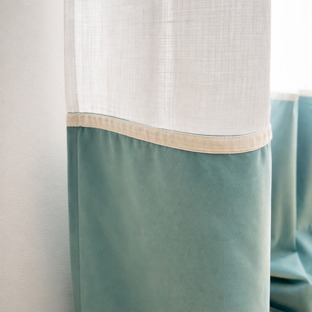 Cortinados Linodes com zócalo de veludo Lima & Lino