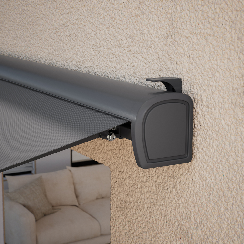 Cofre con brazo extensible motorizado Poniente Antracita 295 x 250 cm