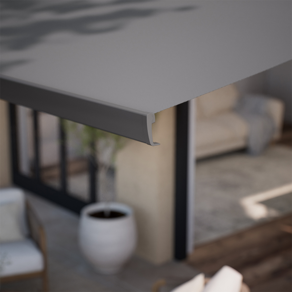 Cofre con brazo extensible motorizado Poniente Antracita 295 x 250 cm